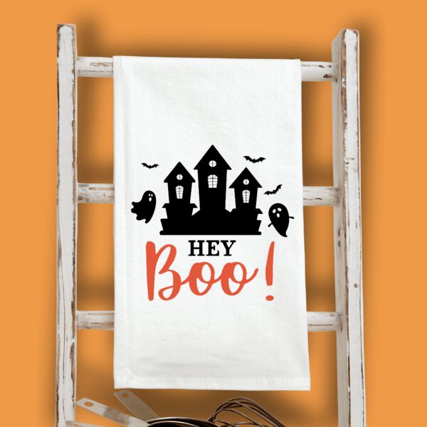 CTT000018, Halloween, Cute Tea Towels, Hey Boo! Thumbnail