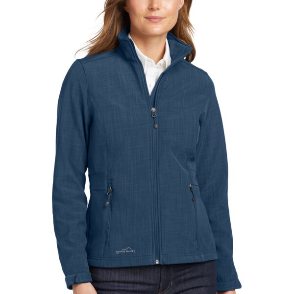 Ladies Shaded Crosshatch Soft Shell Jacket Thumbnail