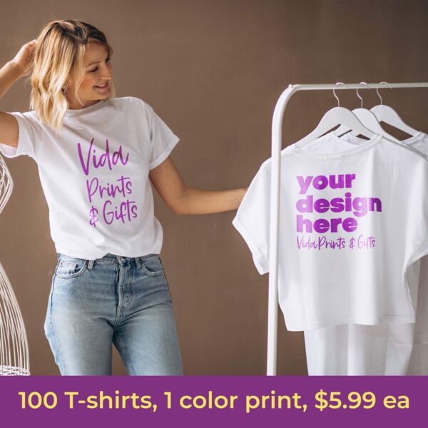 100 T-shirts, 100% Cotton, 1-Color Print Thumbnail