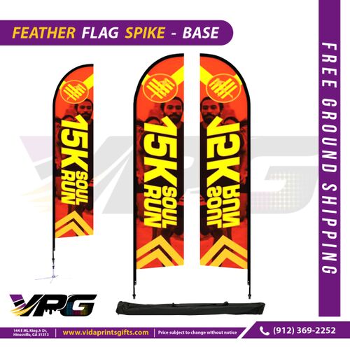 Custom 14' Feather Flag, Double-Sided, Spike, Carrying, Graphic Package Thumbnail