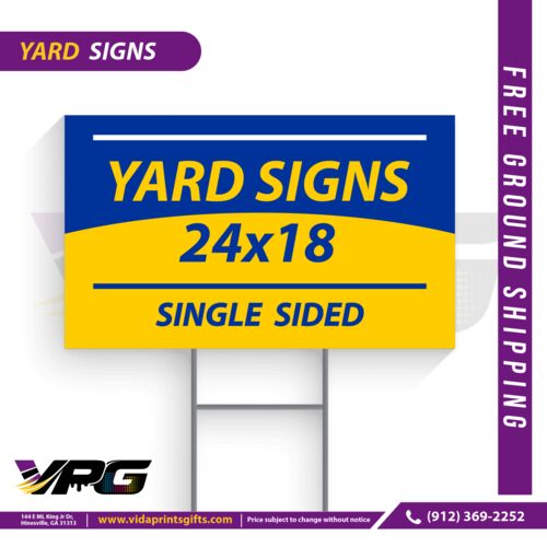 Custom 24"x18" Yard Sign, Single Sided, No Stake Thumbnail