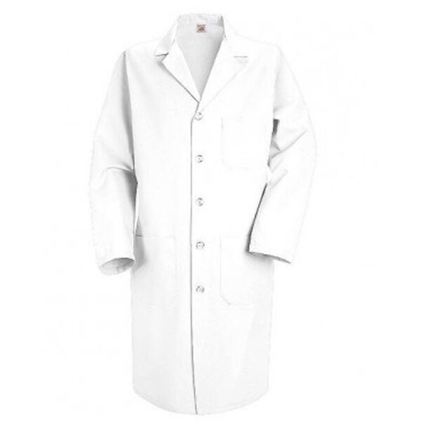 Button Front Lab Coat - Long Sizes Thumbnail