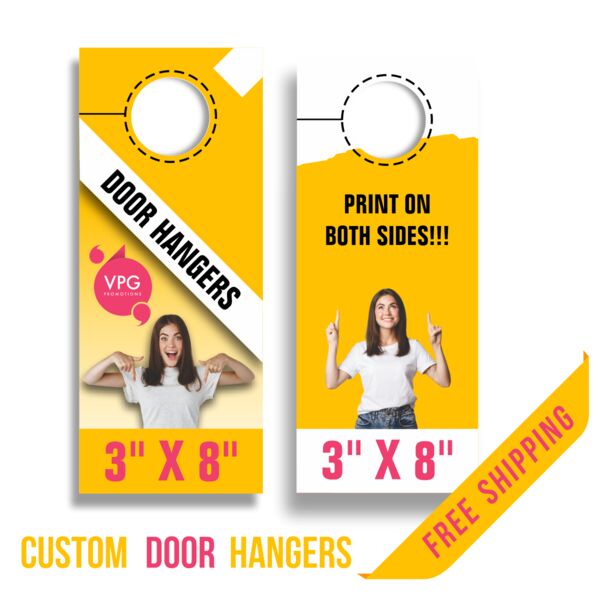 DOOR HANGERS  3.5" x 8" - NO 2" BOTTOM PERFORATION / 2-SIDE PRINT Thumbnail