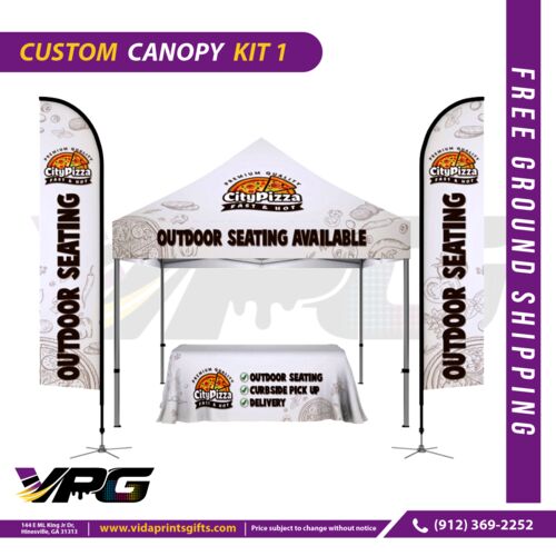 Canopy Kit 1 - Canopy, 2 Feather Flags, Table Throw Thumbnail