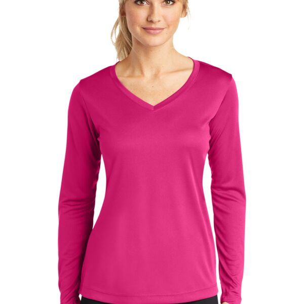 Ladies Long Sleeve Poly T-Shirt-OT21 Thumbnail