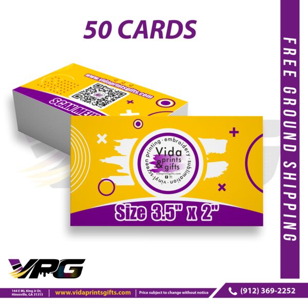 50 Business Cards, 3.5"x2", Full Color, 2 Sided, 14pt Thumbnail