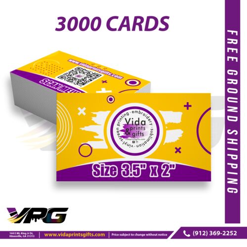3000 Business Cards, 3.5"x2", Full Color, 2 Sided, 14pt Thumbnail
