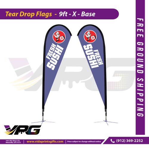 9 ft. Medium Sunbird Flag-Teardrop-XBase Thumbnail