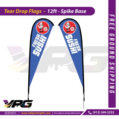 12 ft. Medium Sunbird Flag-Teardrop-Spike Thumbnail