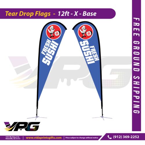 12 ft. Medium Sunbird Flag-Teardrop-XBase Thumbnail