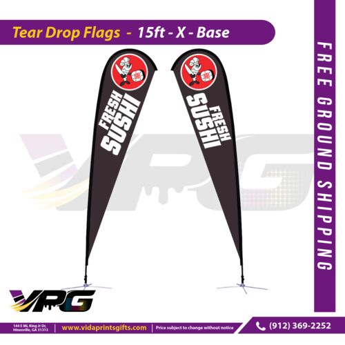 15 ft. Medium Sunbird Flag-Teardrop-XBase Thumbnail