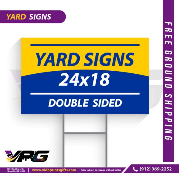 Custom 24"x18" Yard Sign, Double Sided, No Stake Thumbnail