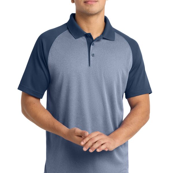 Adult RacerMesh Raglan Heather Block Polo Thumbnail