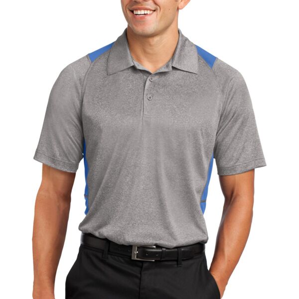 Adult Heather Colorblock Polo Thumbnail