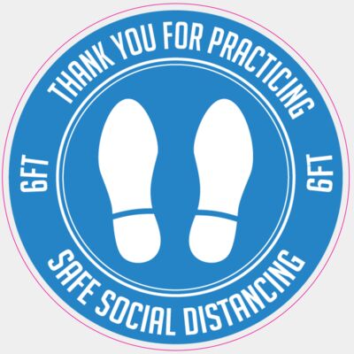 Floor Sticker-TY For Practicing-Blue-8x8 Thumbnail