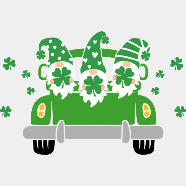 St patricks day gnomes riding truck Thumbnail